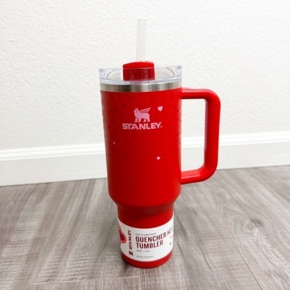 Stanley Red Ruby Hearts Target Exclusive Valentine's Day 2025 40 Oz Tumbler NEW